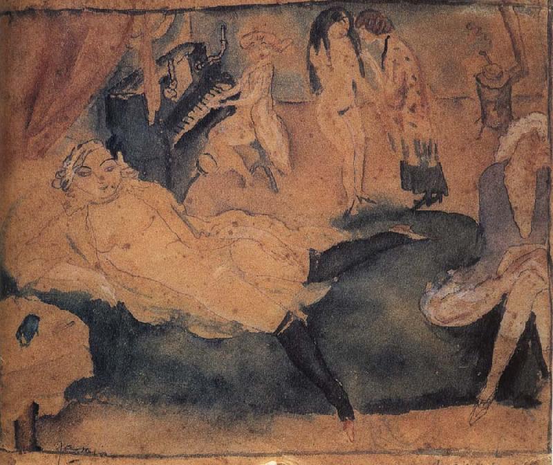 Jules Pascin Five woman in the callet china oil painting image
